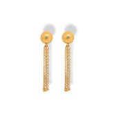 Aretes largos con 5 cadenas vista frontal